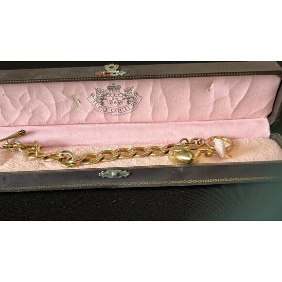Juicy Couture Gold-Tone Heart Charm Bracelet With Box - Picture 6 of 7